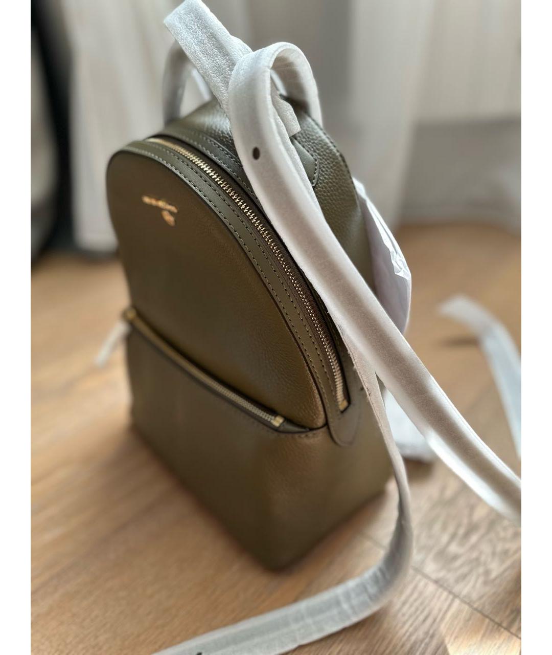 MICHAEL KORS Хаки кожаный рюкзак, фото 4