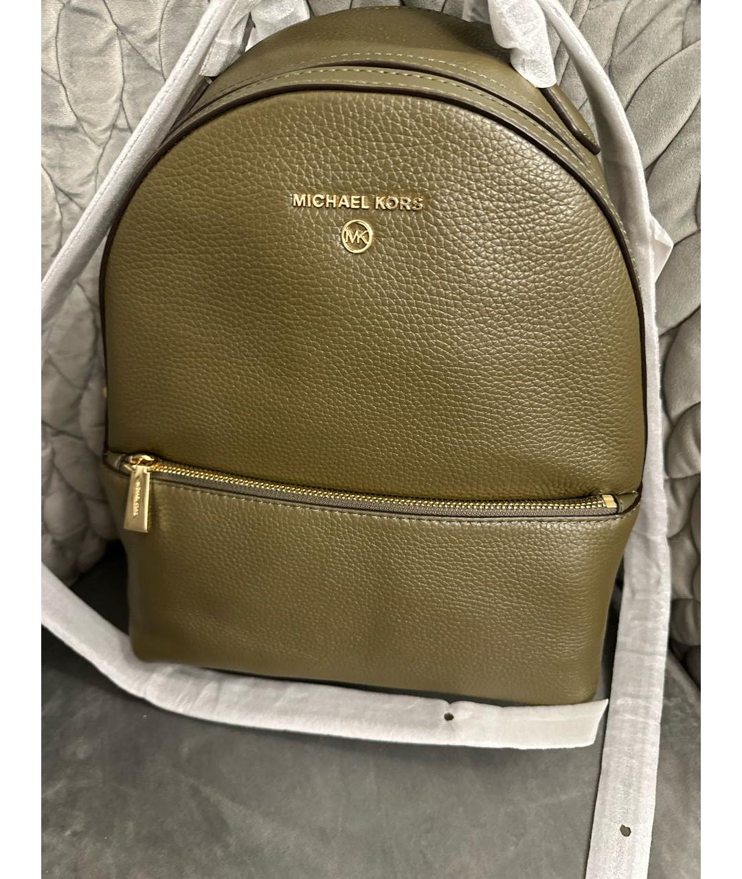 MICHAEL KORS Хаки кожаный рюкзак, фото 6