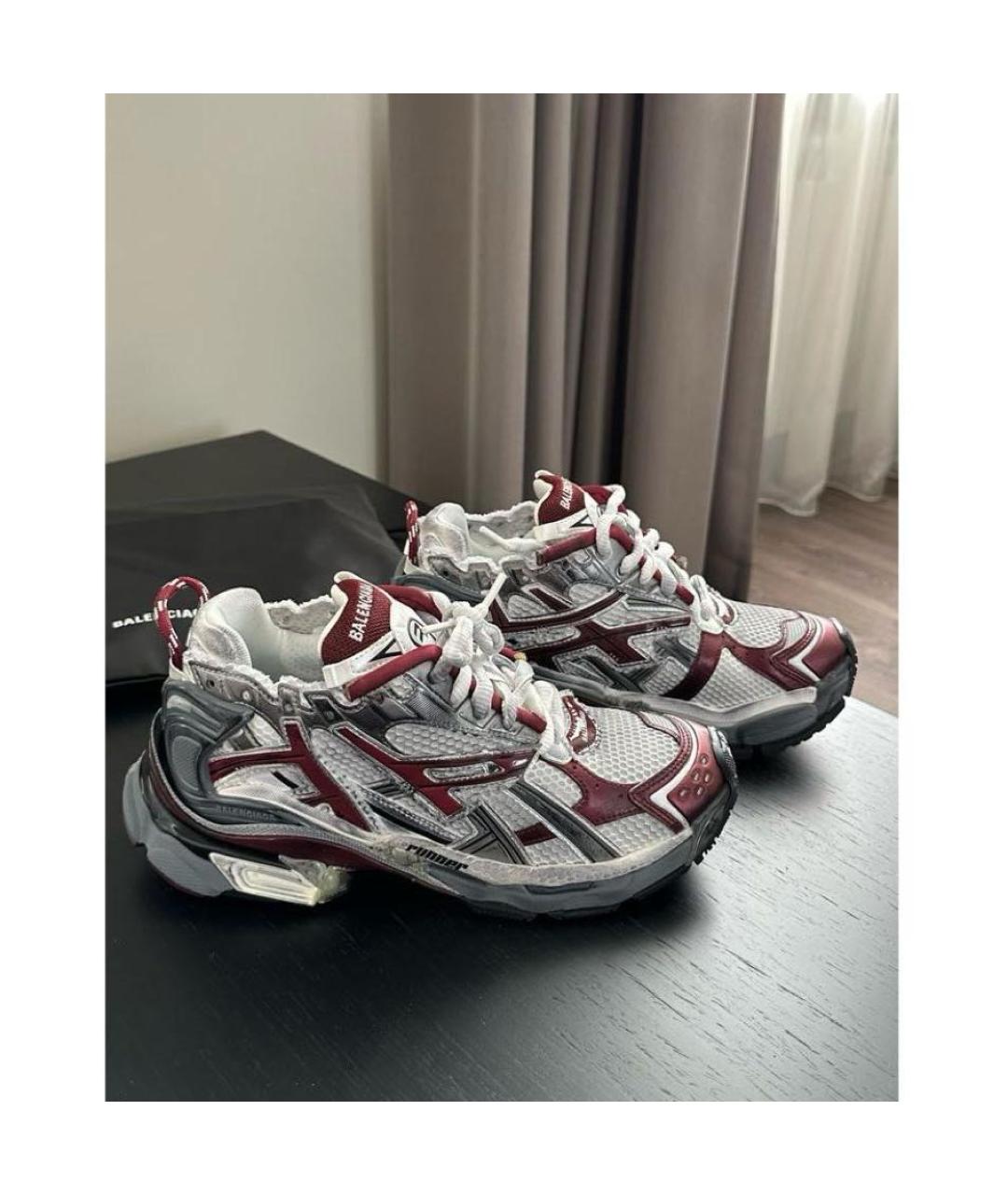 BALENCIAGA Бордовые кроссовки, фото 4