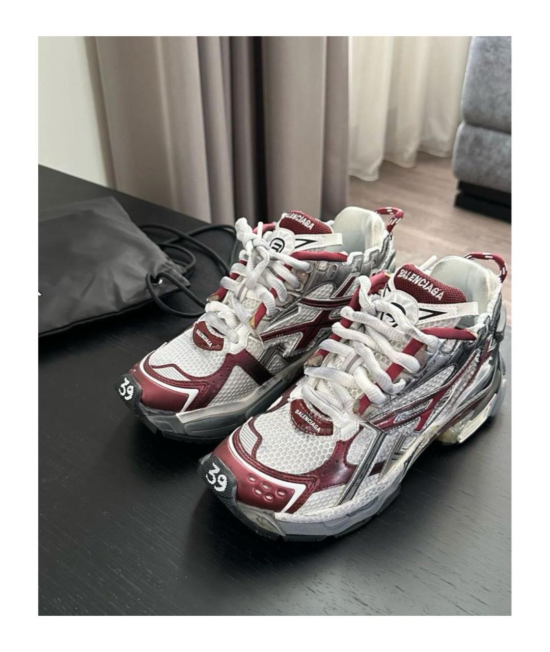 BALENCIAGA Бордовые кроссовки, фото 2