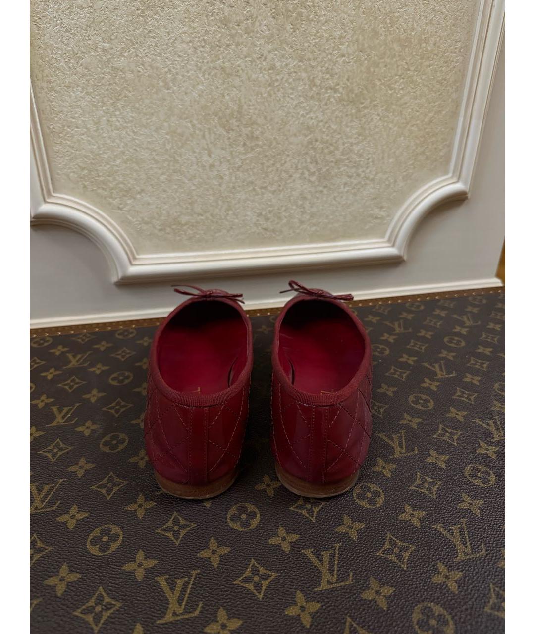 CHANEL Бордовые кожаные балетки, фото 4