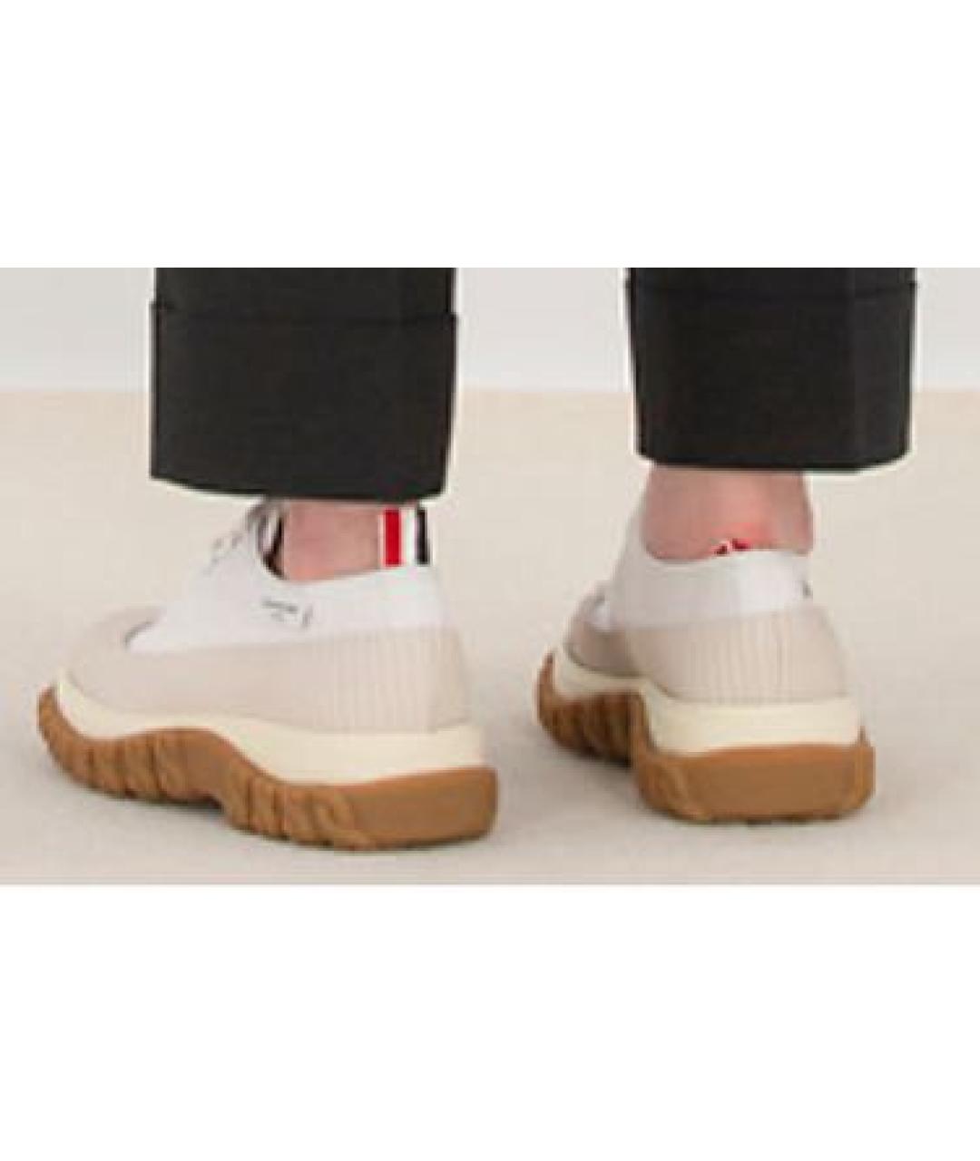 THOM BROWNE Бежевые текстильные кроссовки, фото 7