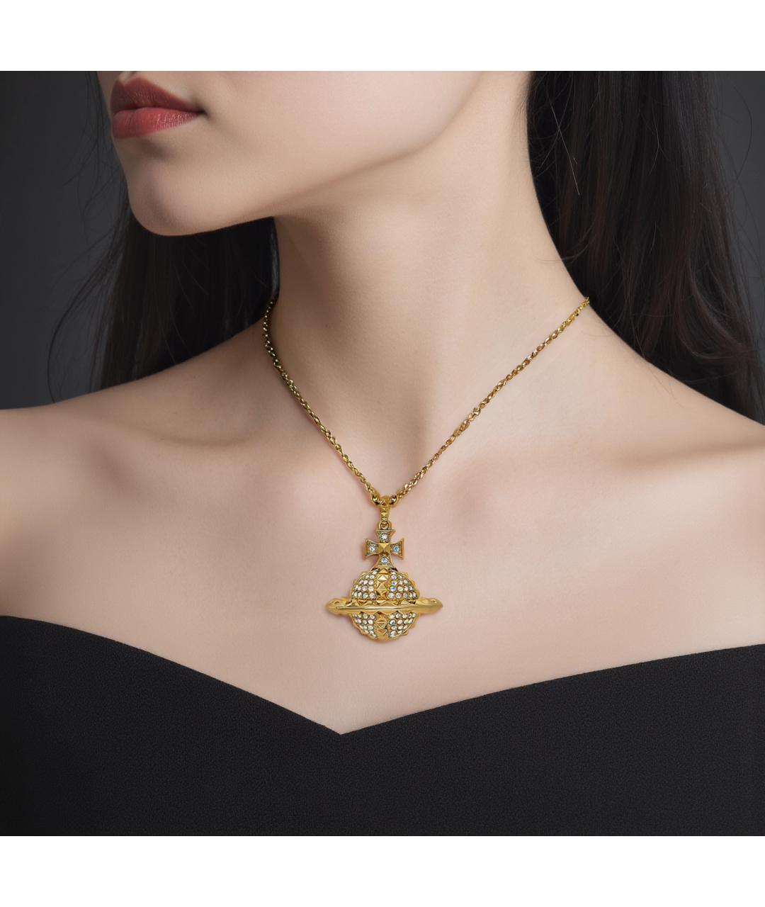 VIVIENNE WESTWOOD Золотая металлическая подвеска, фото 3