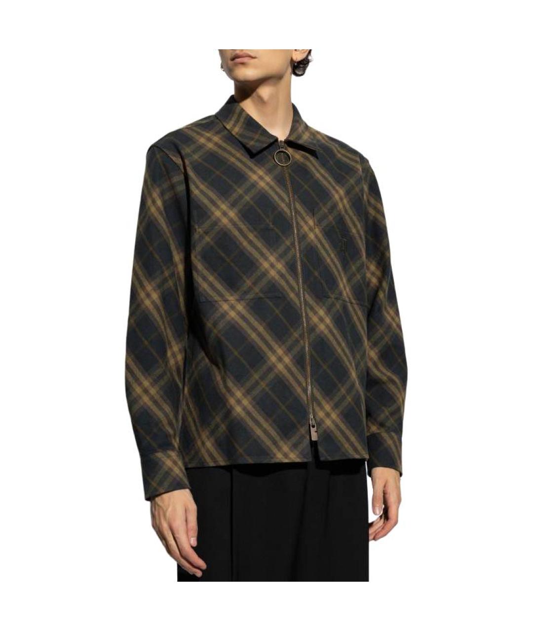 BURBERRY Коричневая хлопковая футболка, фото 4