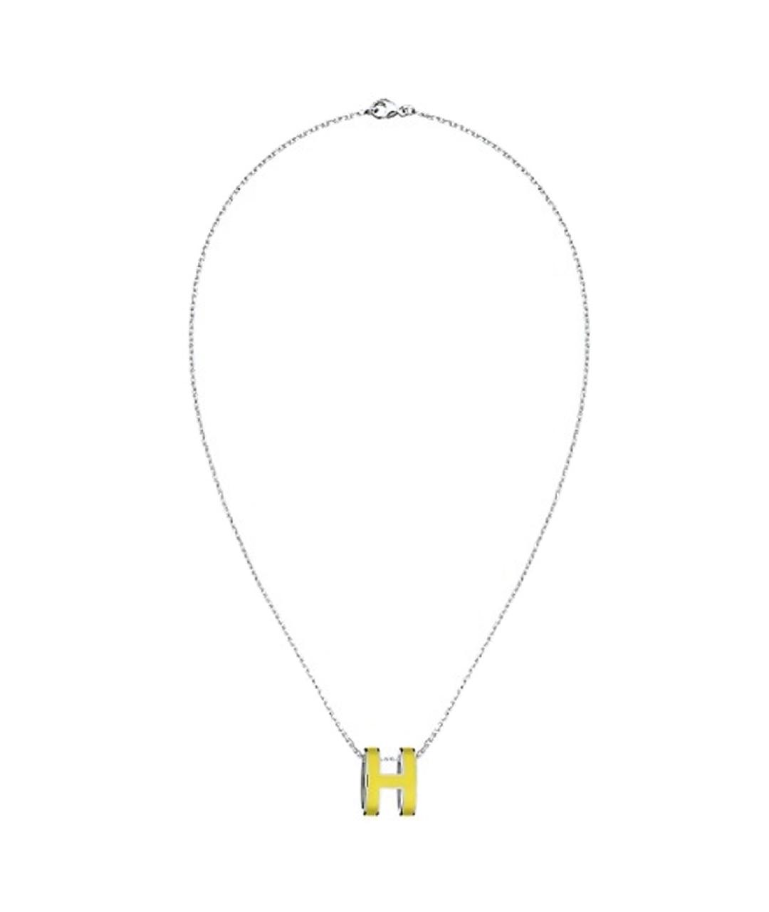 HERMES Желтая металлическая подвеска, фото 2