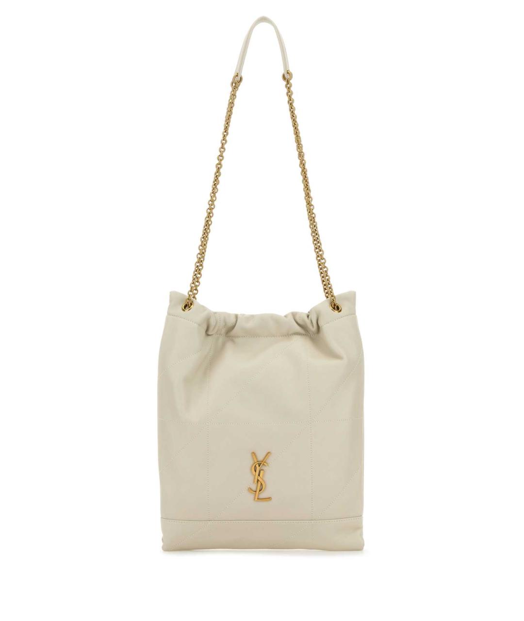 SAINT LAURENT Белая кожаная сумка через плечо, фото 1