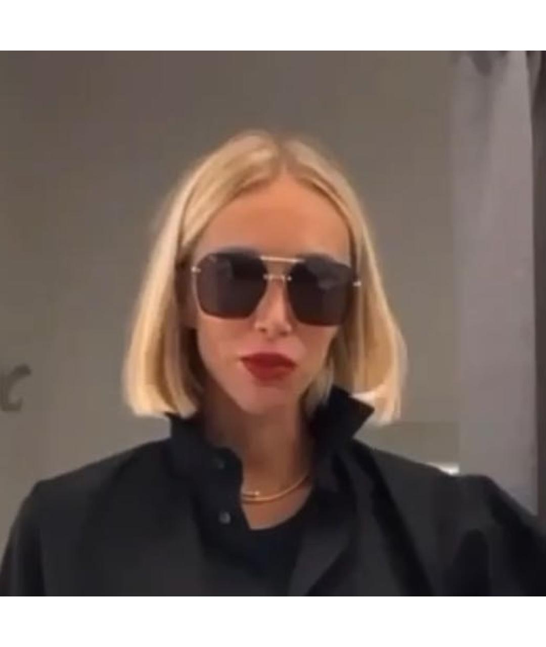 BOTTEGA VENETA Золотые металлические солнцезащитные очки, фото 3