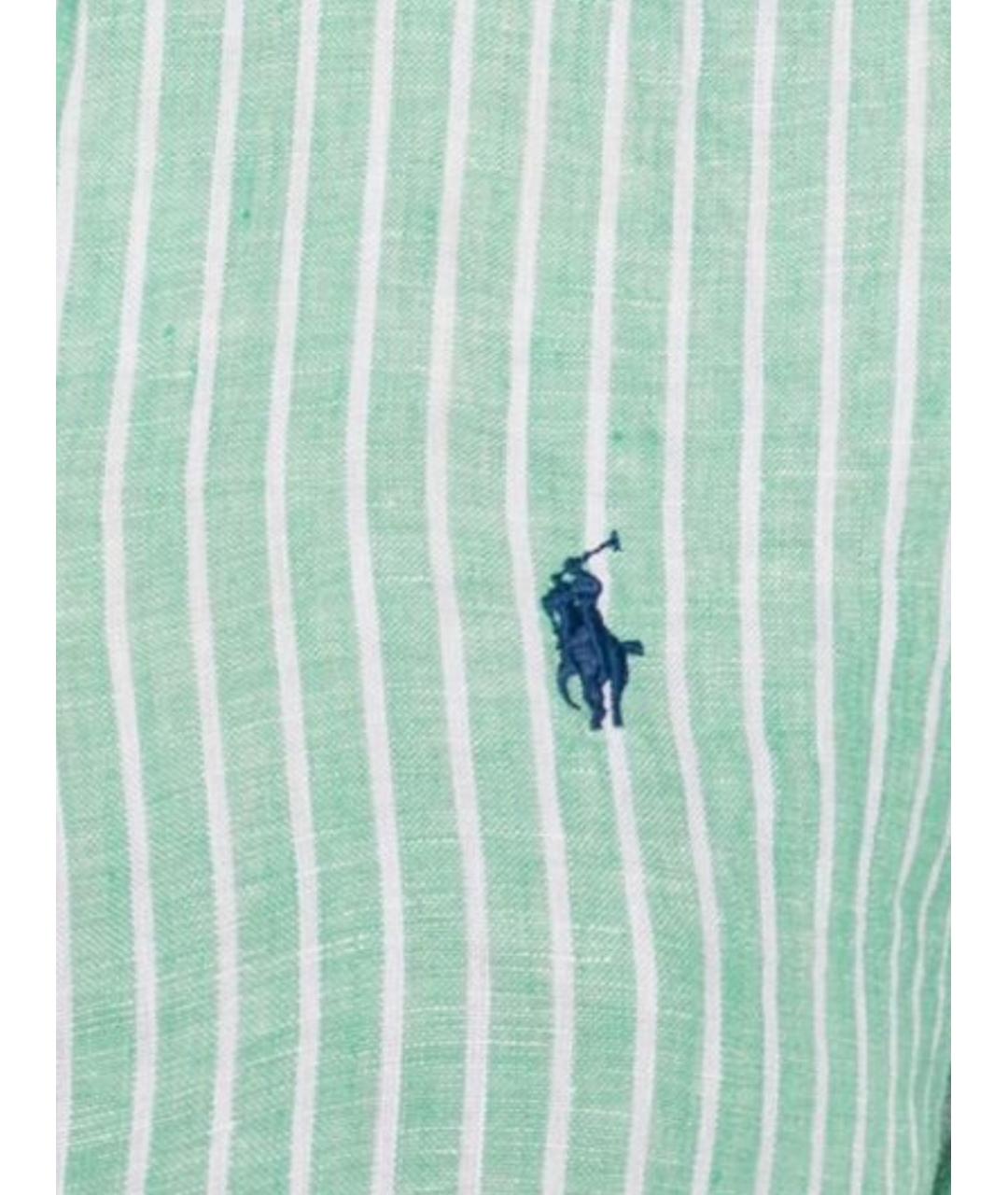 POLO RALPH LAUREN Зеленая льняная рубашка, фото 2