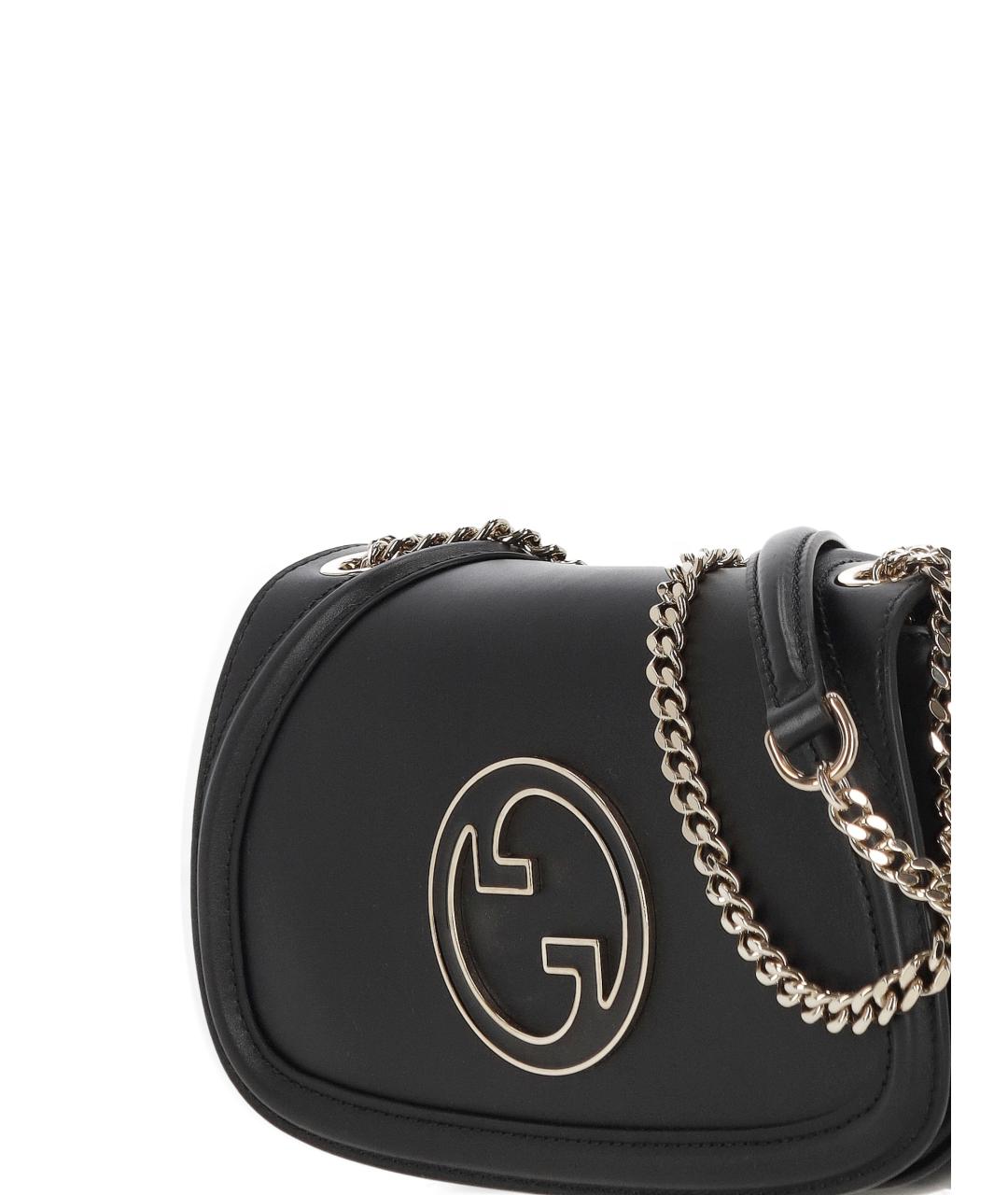 GUCCI Черная кожаная сумка через плечо, фото 4