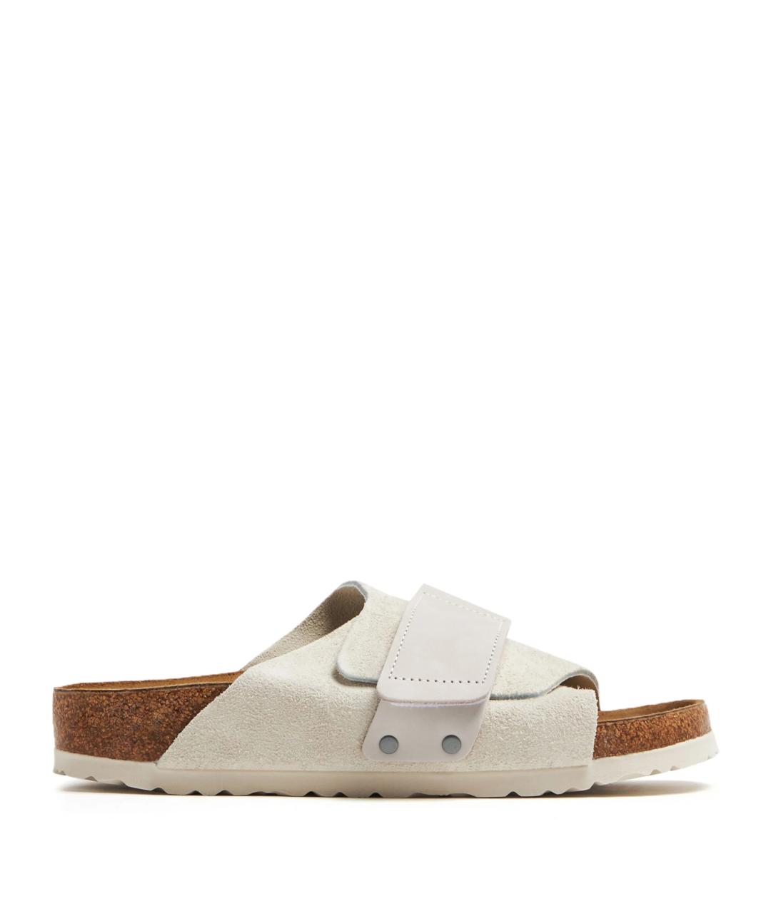 BIRKENSTOCK Бежевые нубуковые шлепанцы, фото 1