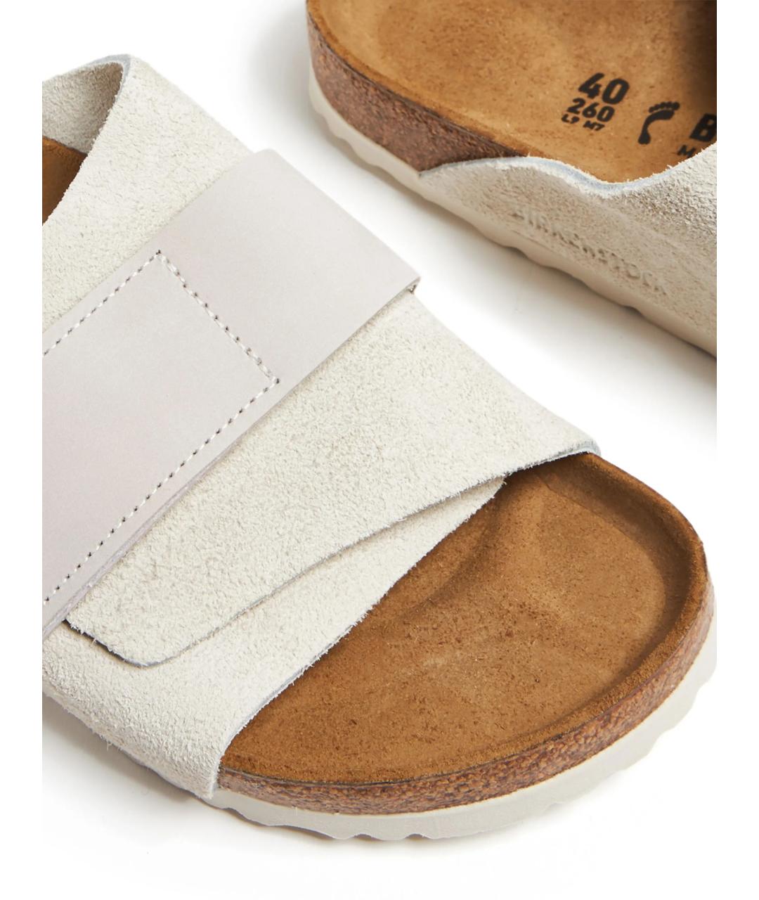 BIRKENSTOCK Бежевые нубуковые шлепанцы, фото 5