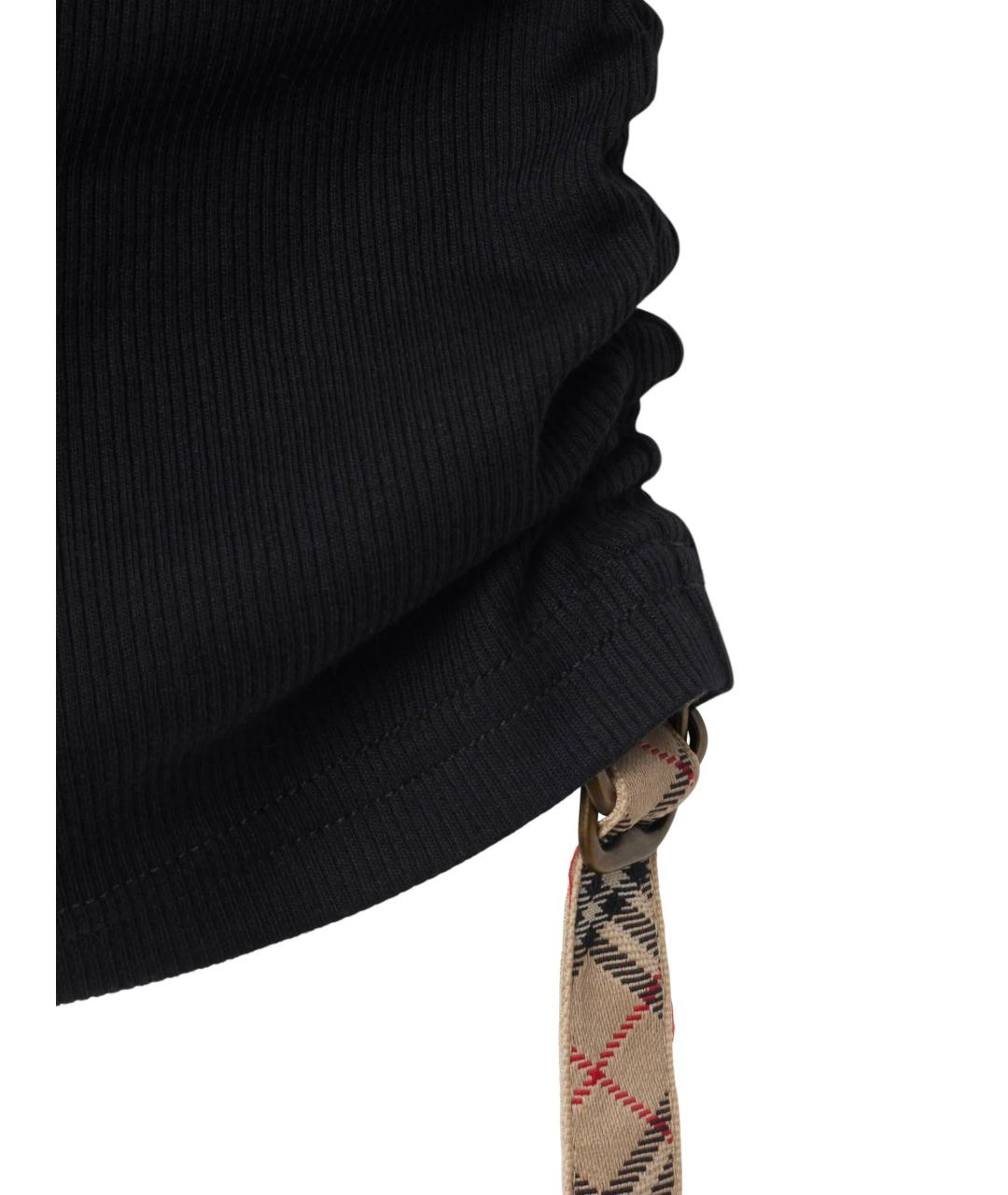 BURBERRY Черная хлопковая майка, фото 2