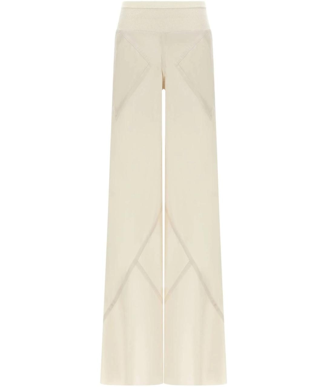 RICK OWENS Бежевые ацетатные прямые брюки, фото 1