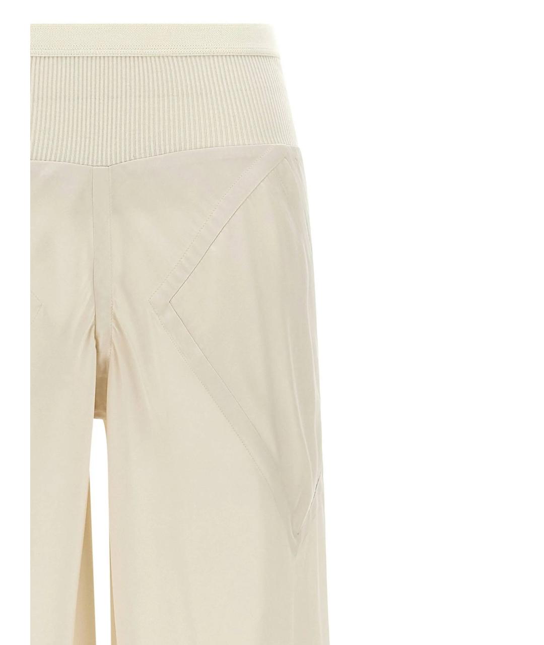 RICK OWENS Бежевые ацетатные прямые брюки, фото 3
