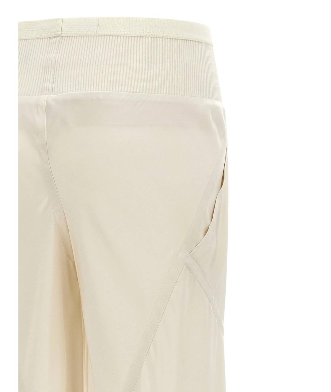 RICK OWENS Бежевые ацетатные прямые брюки, фото 4