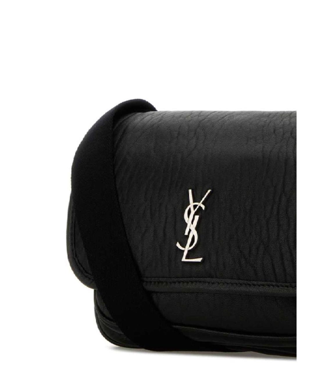 SAINT LAURENT Черная кожаная сумка на плечо, фото 4