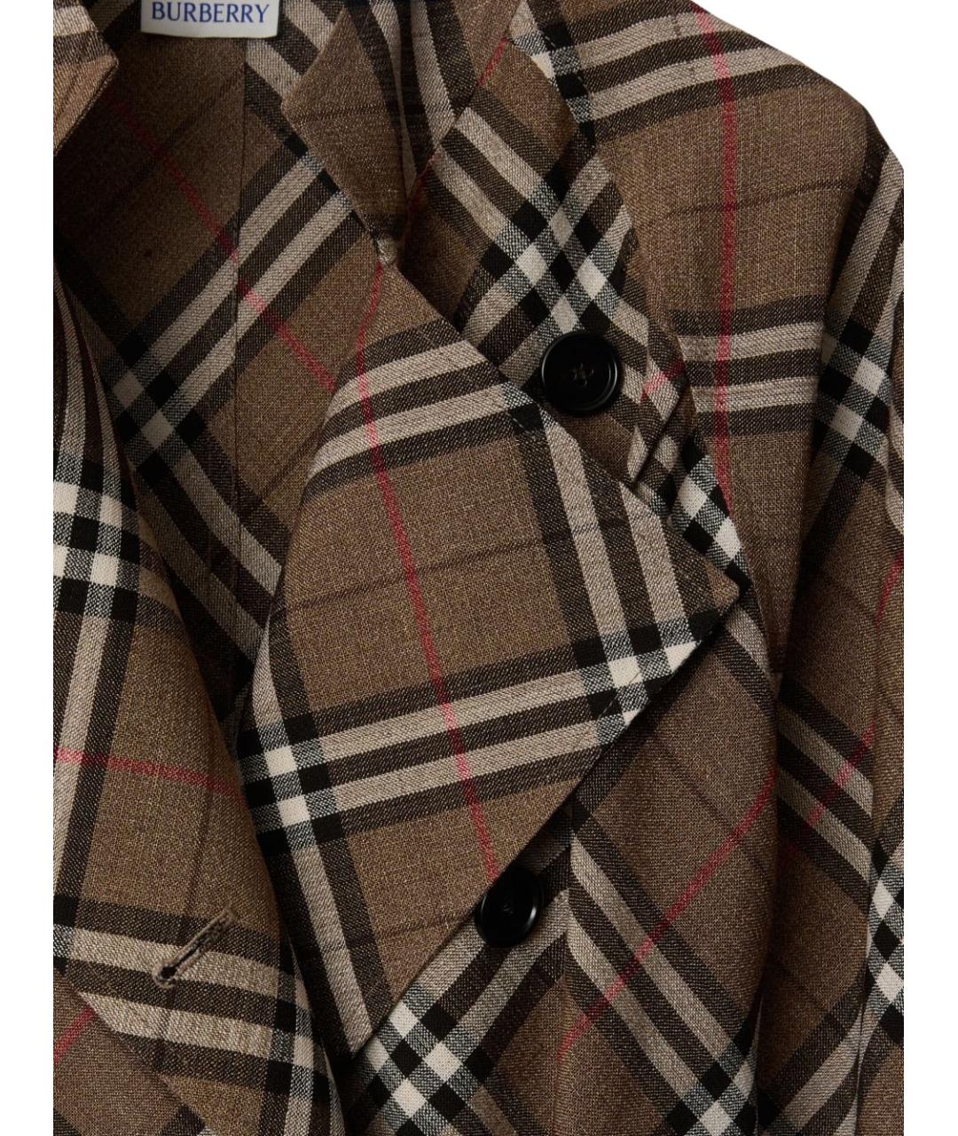 BURBERRY Коричневое вискозное платье, фото 2