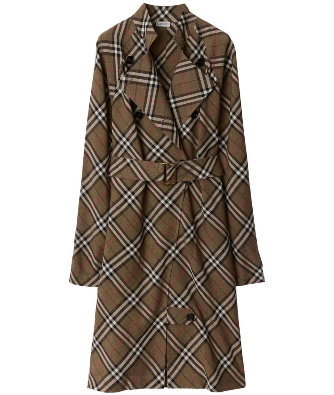 BURBERRY Коричневое вискозное платье, фото 1