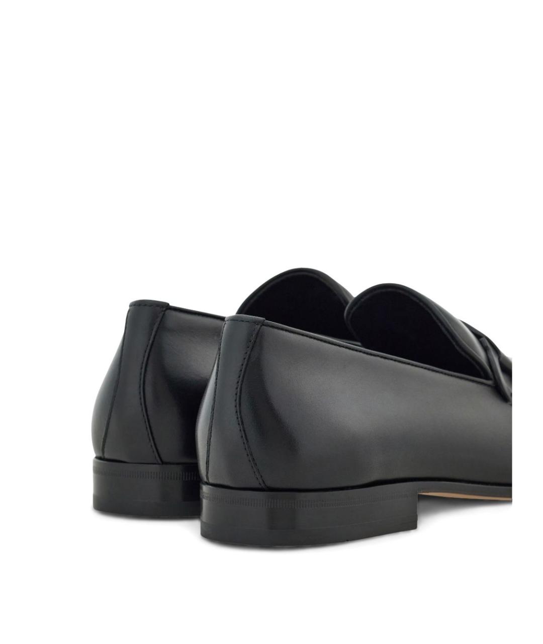FERRAGAMO Черные кожаные лоферы, фото 5