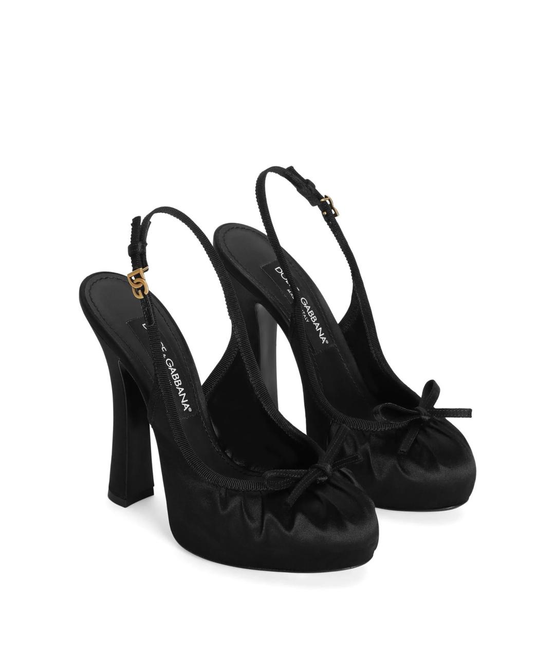 DOLCE&GABBANA Черные синтетические босоножки, фото 2