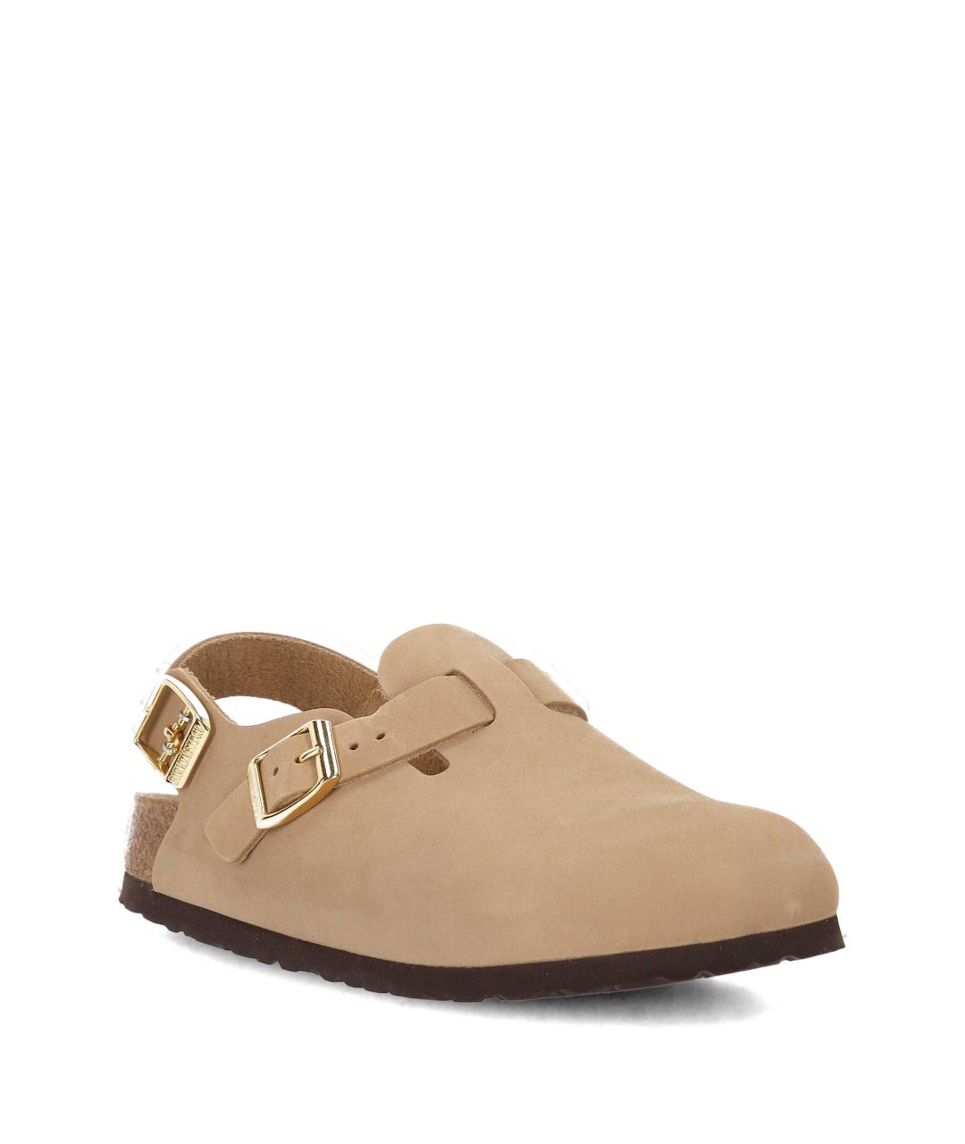BIRKENSTOCK Бежевые нубуковые сабо, фото 2