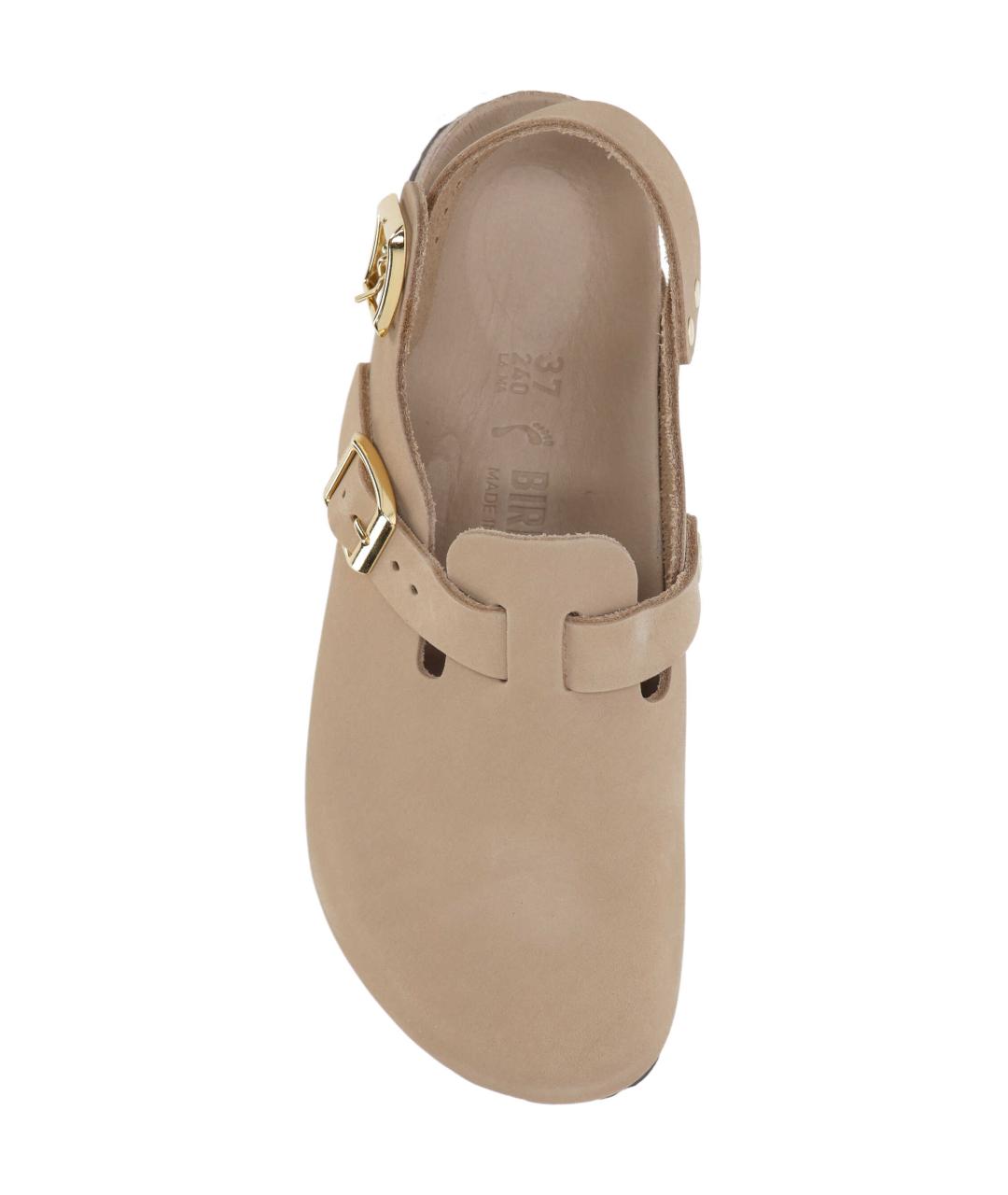 BIRKENSTOCK Бежевые нубуковые сабо, фото 4