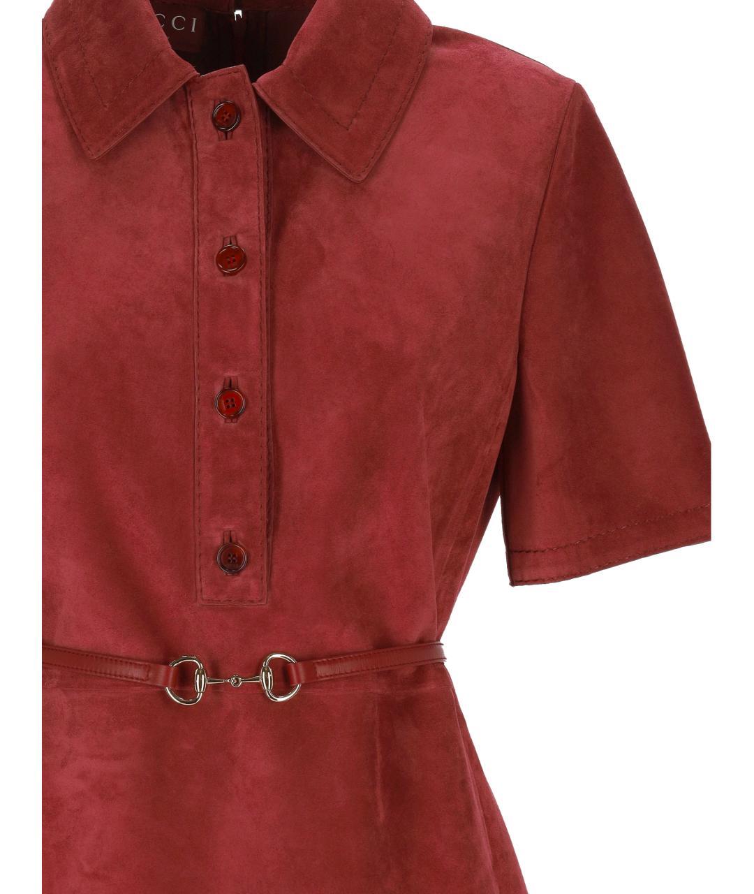 GUCCI Красное кожаное платье, фото 2