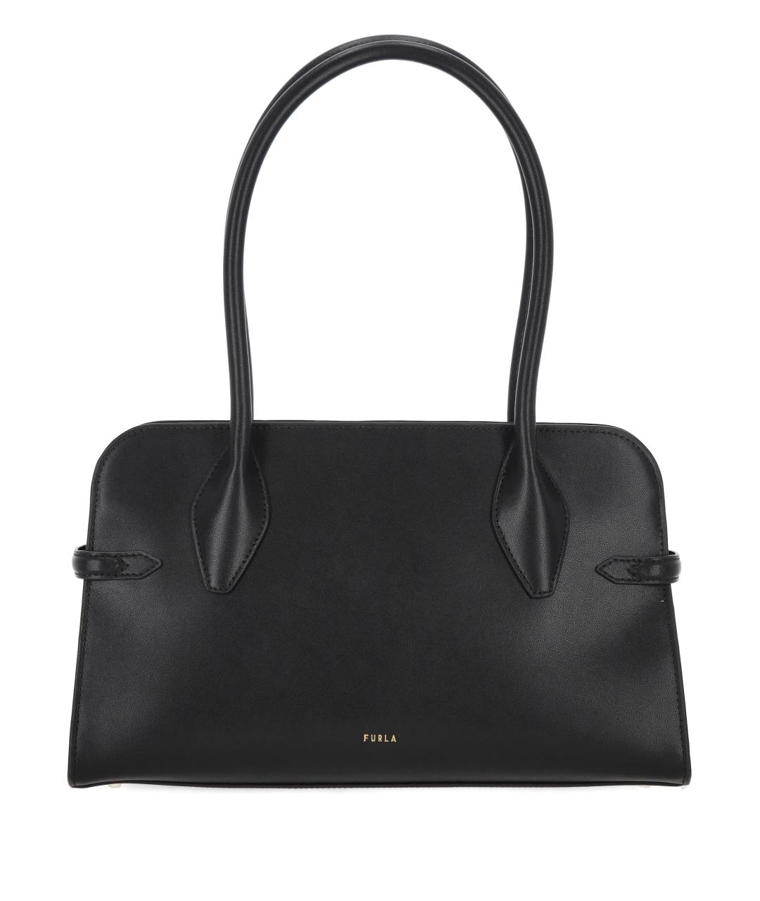FURLA Черная кожаная сумка тоут, фото 3
