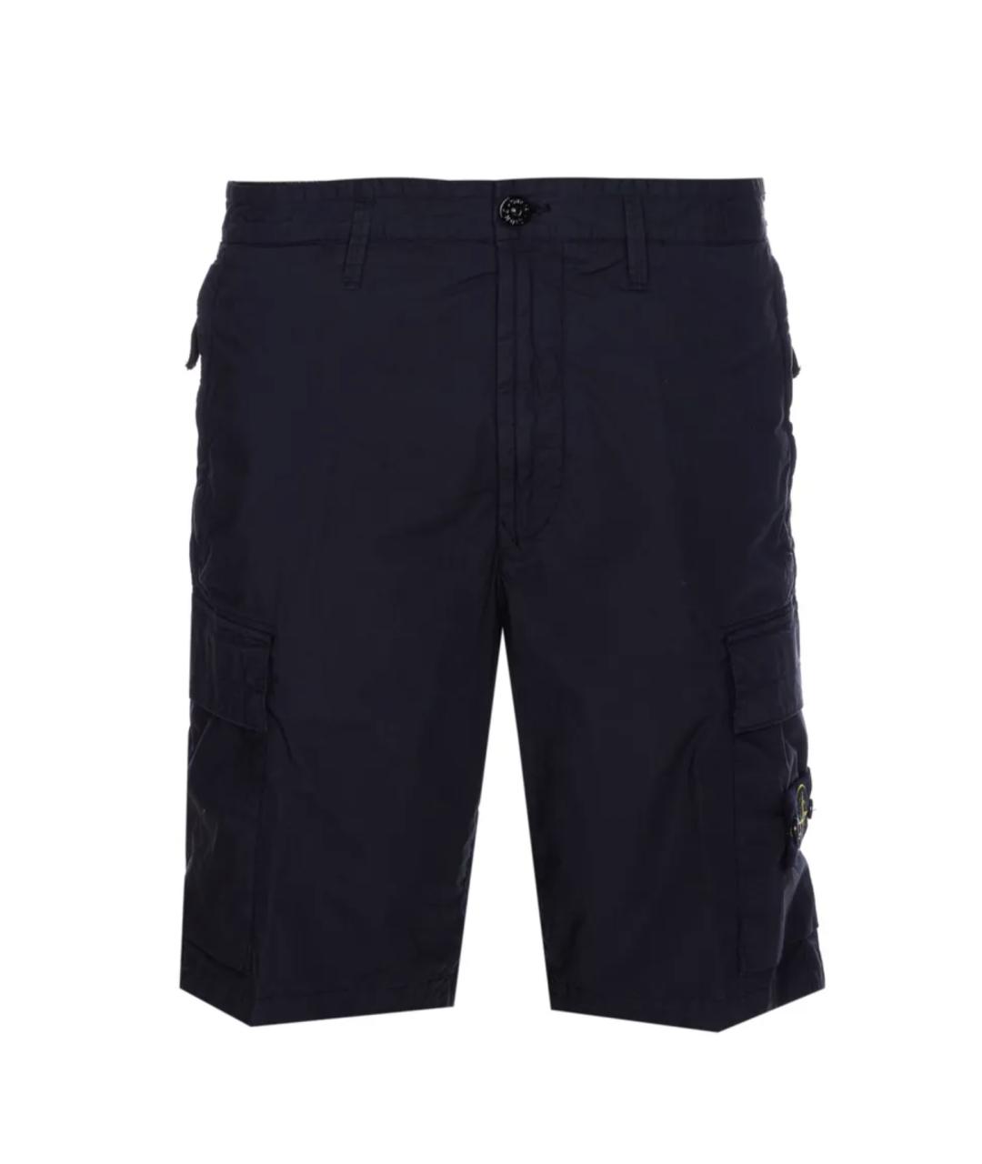 STONE ISLAND Синие хлопко-эластановые шорты, фото 1