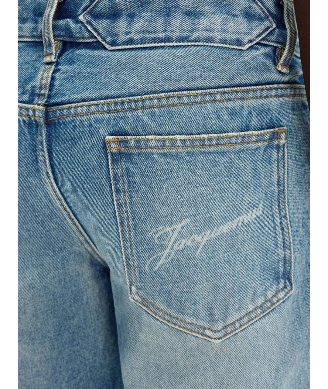 JACQUEMUS Голубые хлопковые прямые джинсы, фото 3
