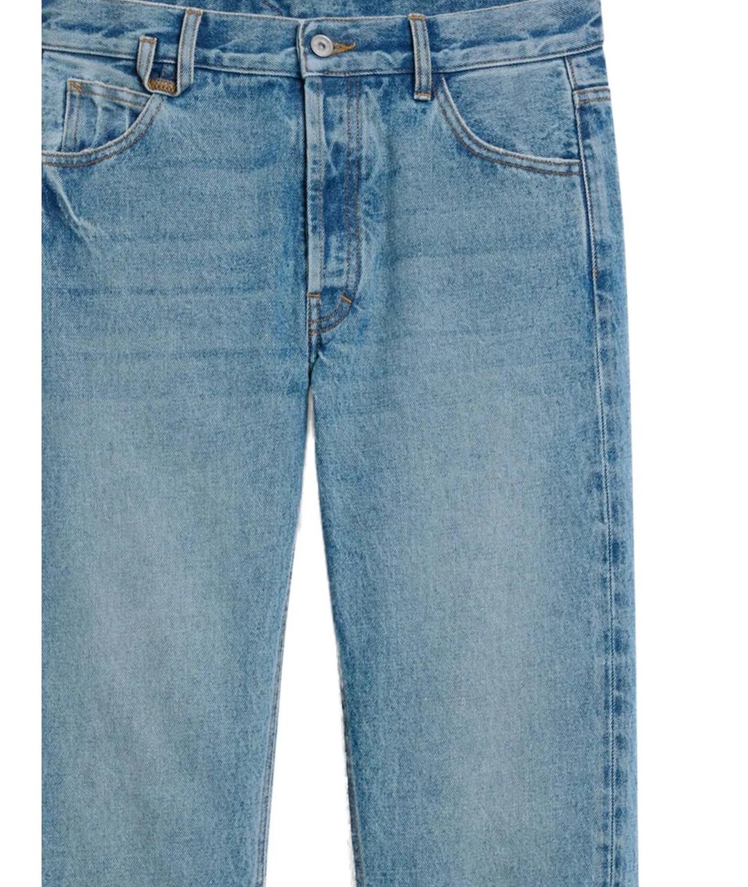 JACQUEMUS Голубые хлопковые прямые джинсы, фото 2