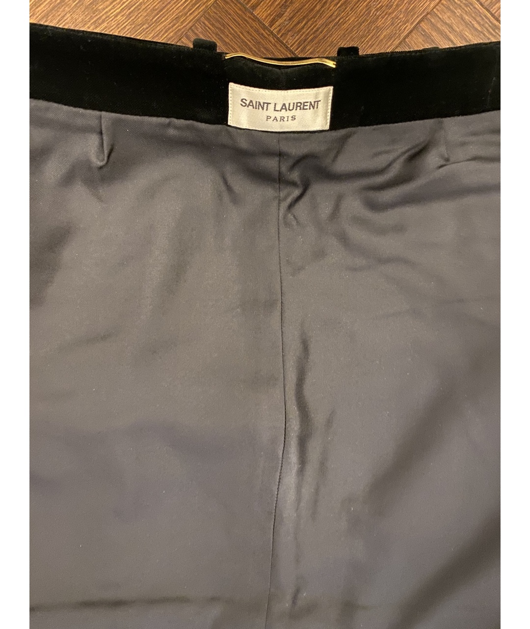 SAINT LAURENT Черная бархатная юбка мини, фото 3