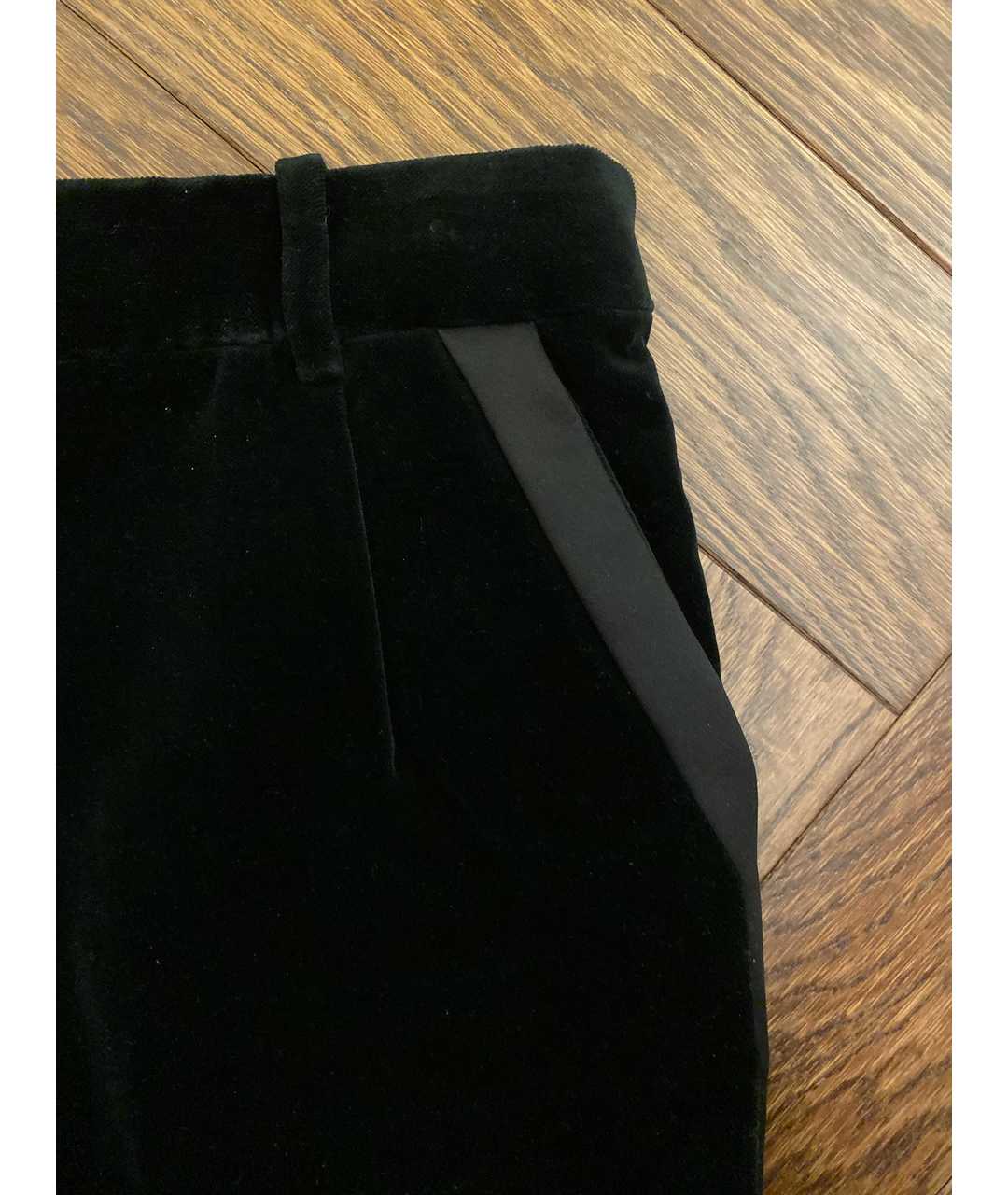 SAINT LAURENT Черная бархатная юбка мини, фото 4