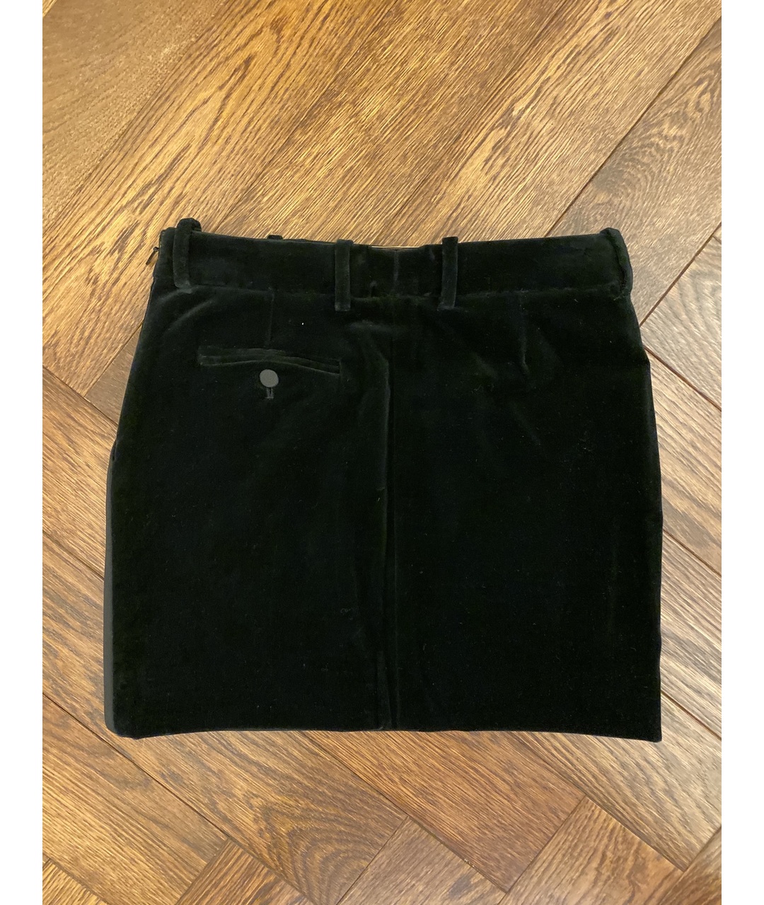 SAINT LAURENT Черная бархатная юбка мини, фото 2