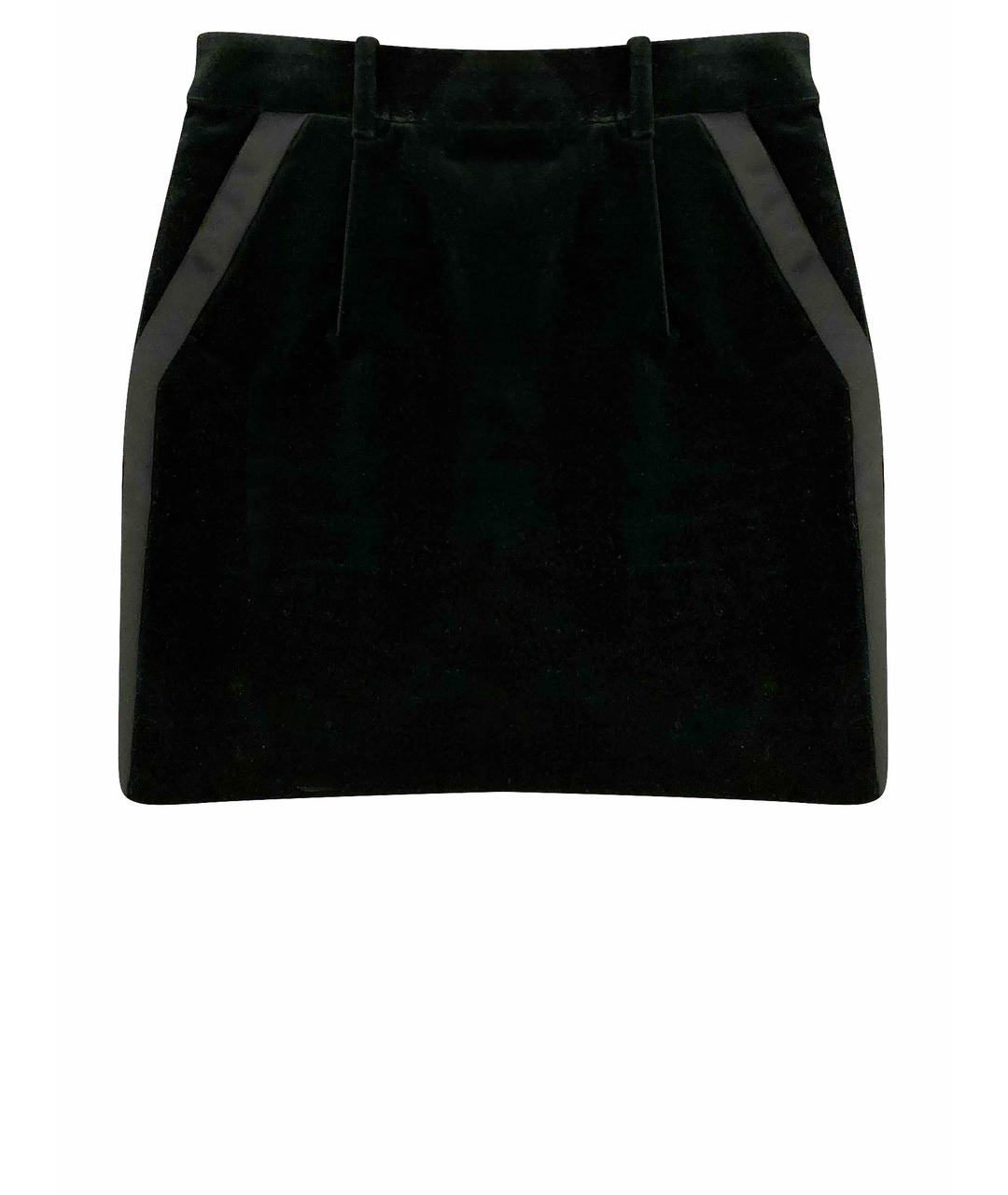 SAINT LAURENT Черная бархатная юбка мини, фото 1