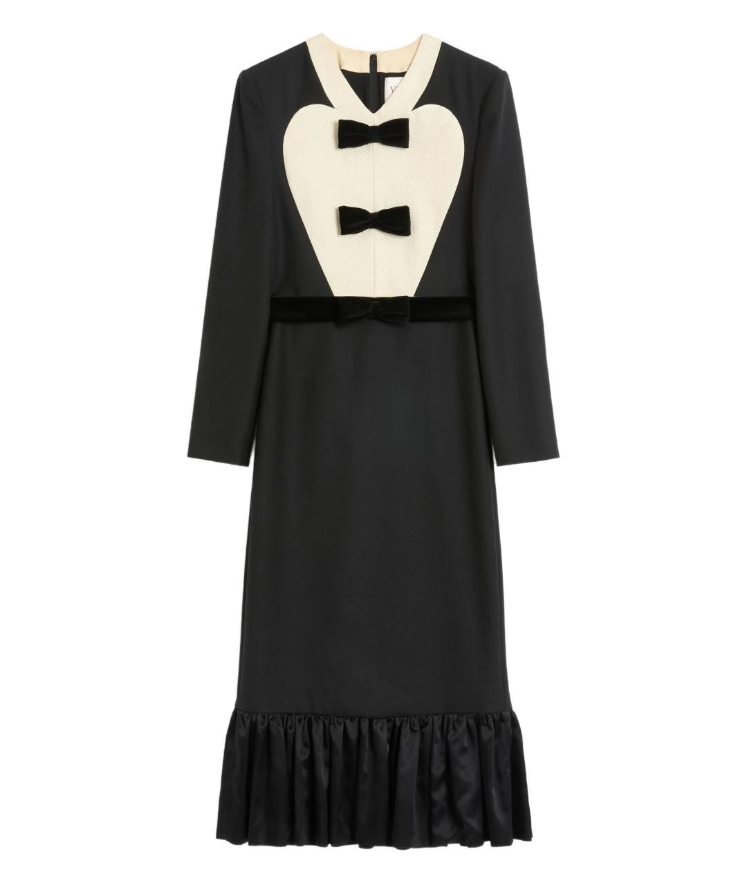VALENTINO Черное шерстяное платье, фото 1