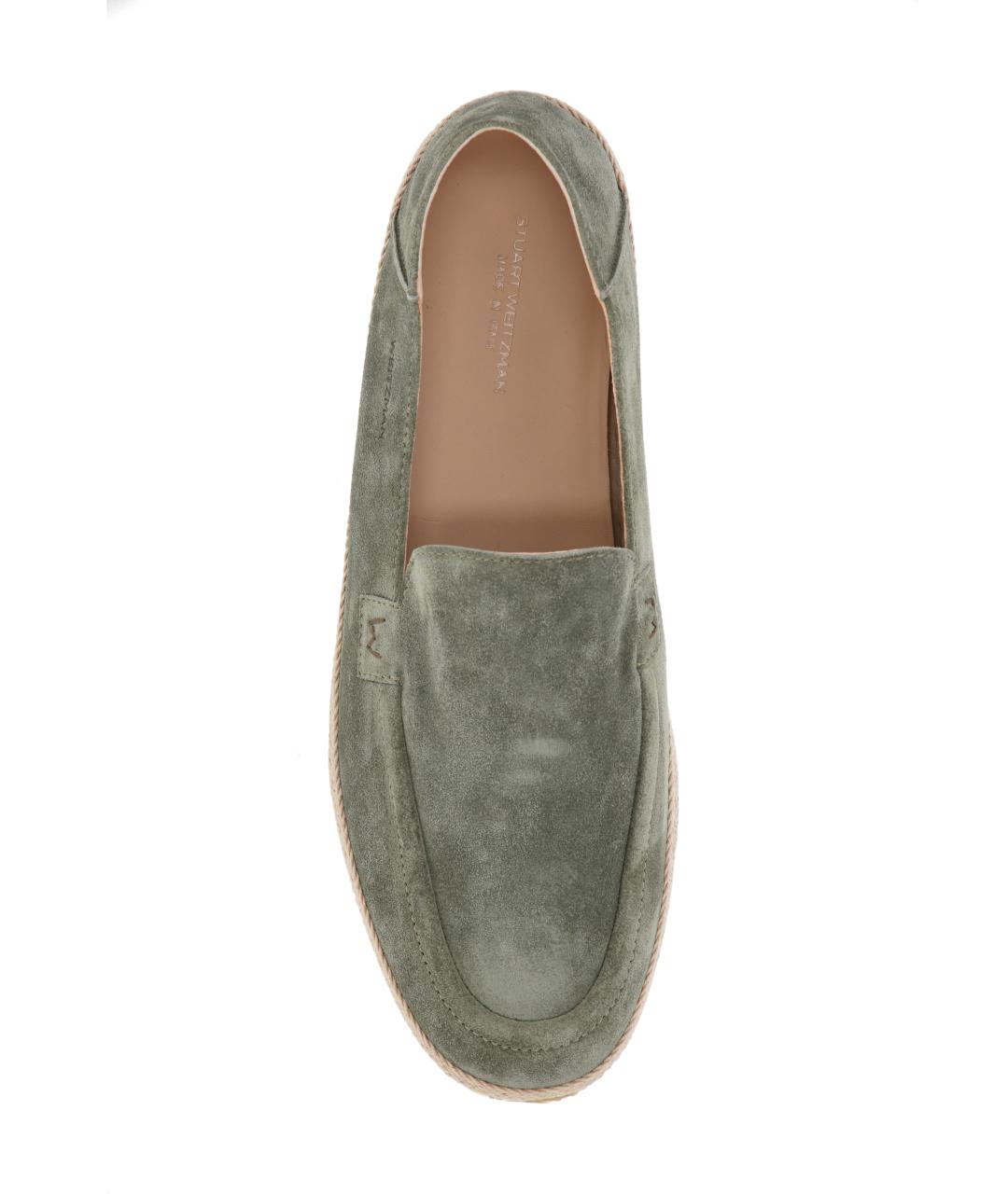 STUART WEITZMAN Зеленые замшевые лоферы, фото 4