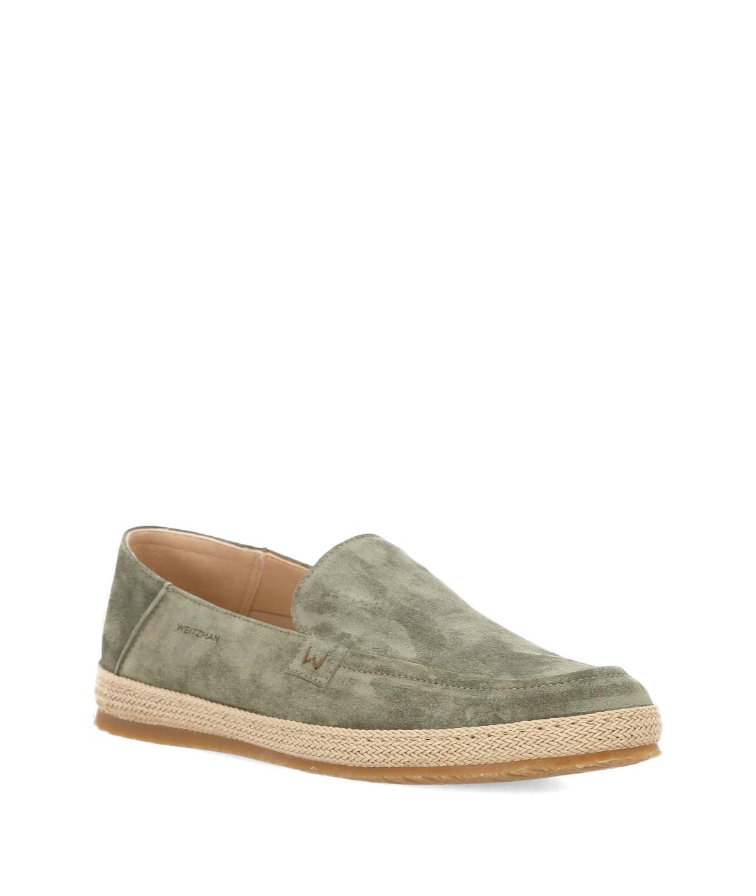 STUART WEITZMAN Зеленые замшевые лоферы, фото 2