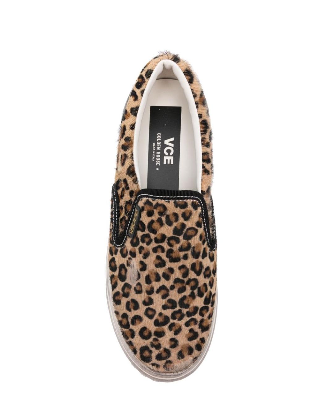 GOLDEN GOOSE DELUXE BRAND Коричневые кожаные слипоны, фото 4