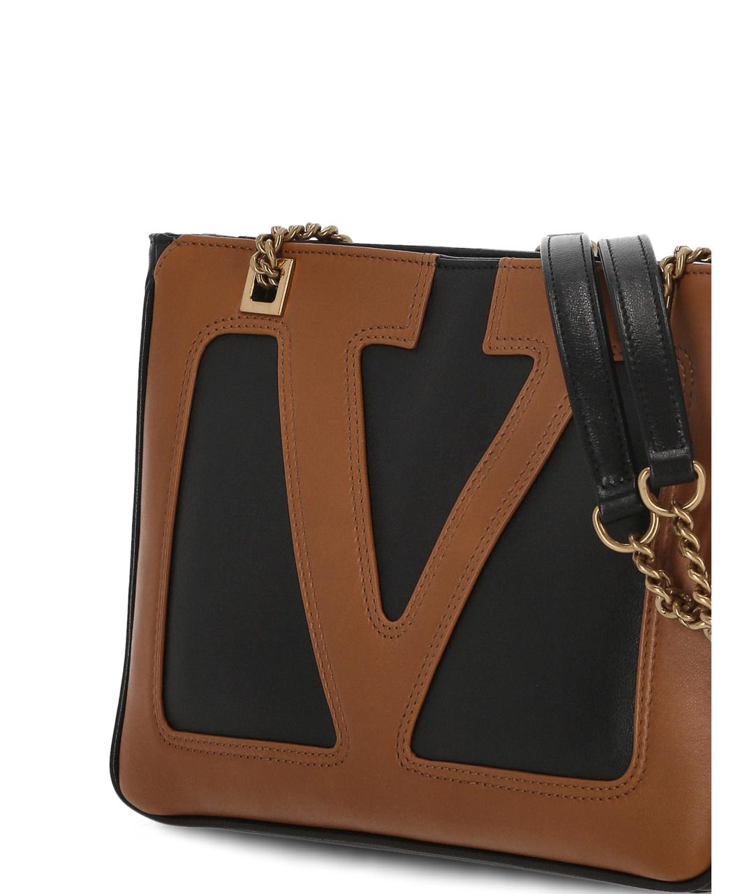 VALENTINO Черный кожаный портфель, фото 4