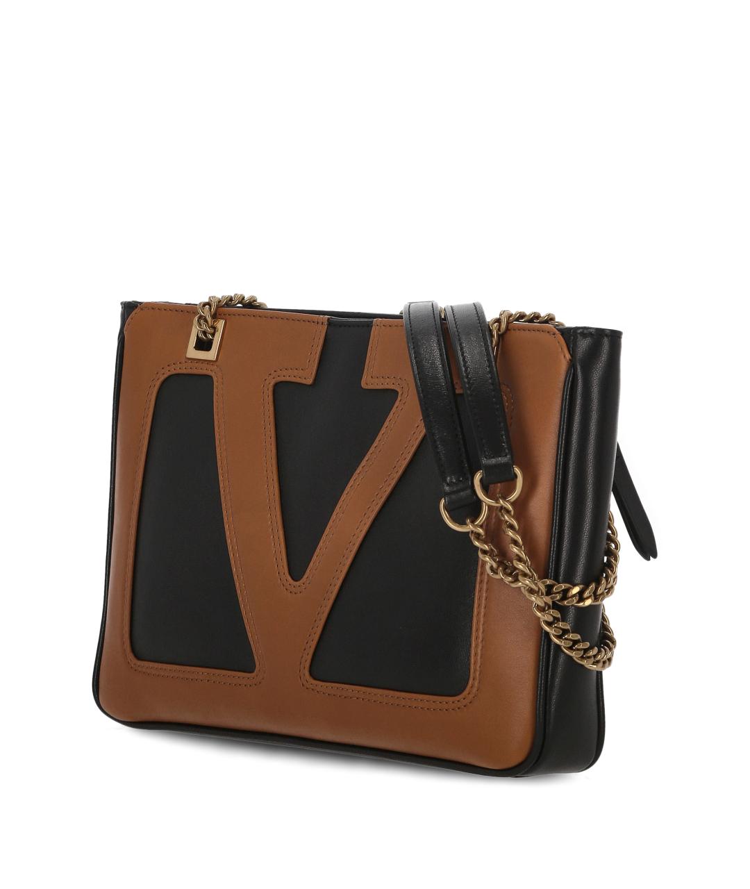 VALENTINO Черный кожаный портфель, фото 2