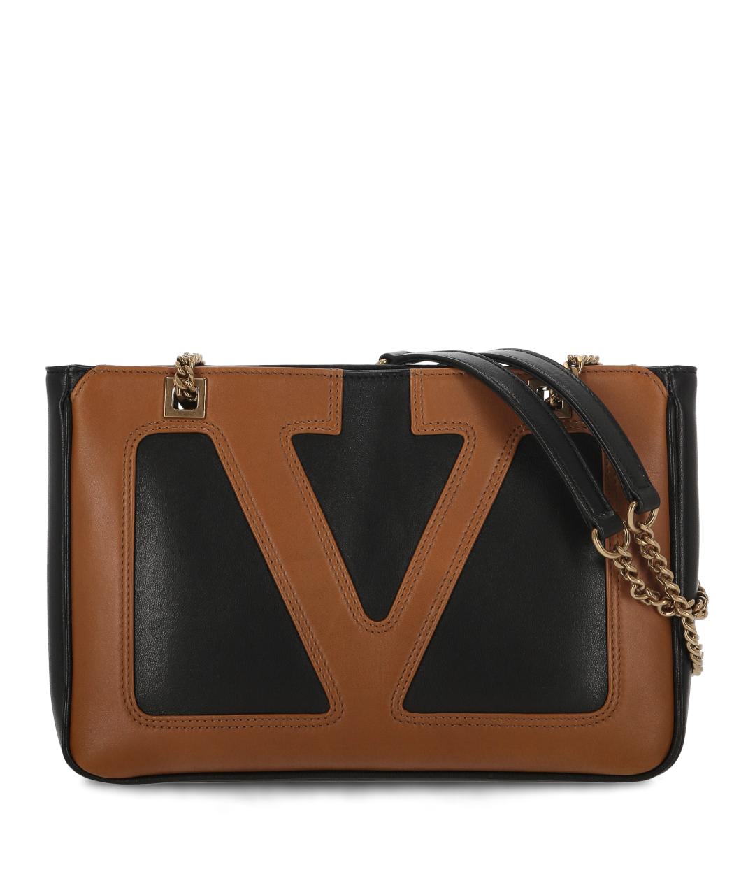 VALENTINO Черный кожаный портфель, фото 1