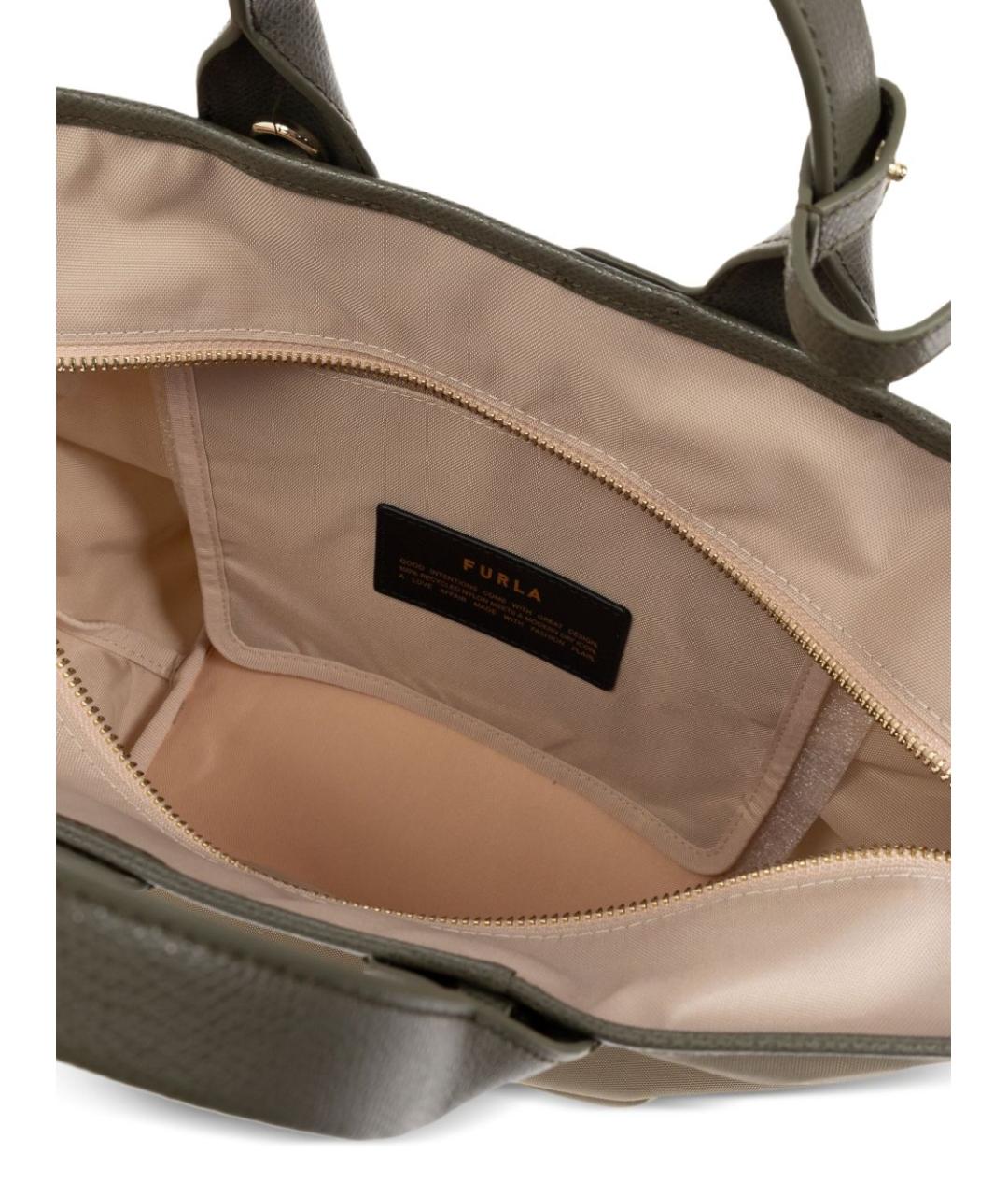 FURLA Бежевая синтетическая сумка тоут, фото 5
