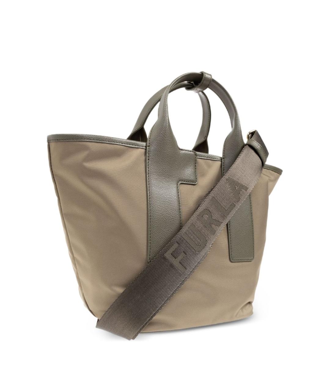 FURLA Бежевая синтетическая сумка тоут, фото 2