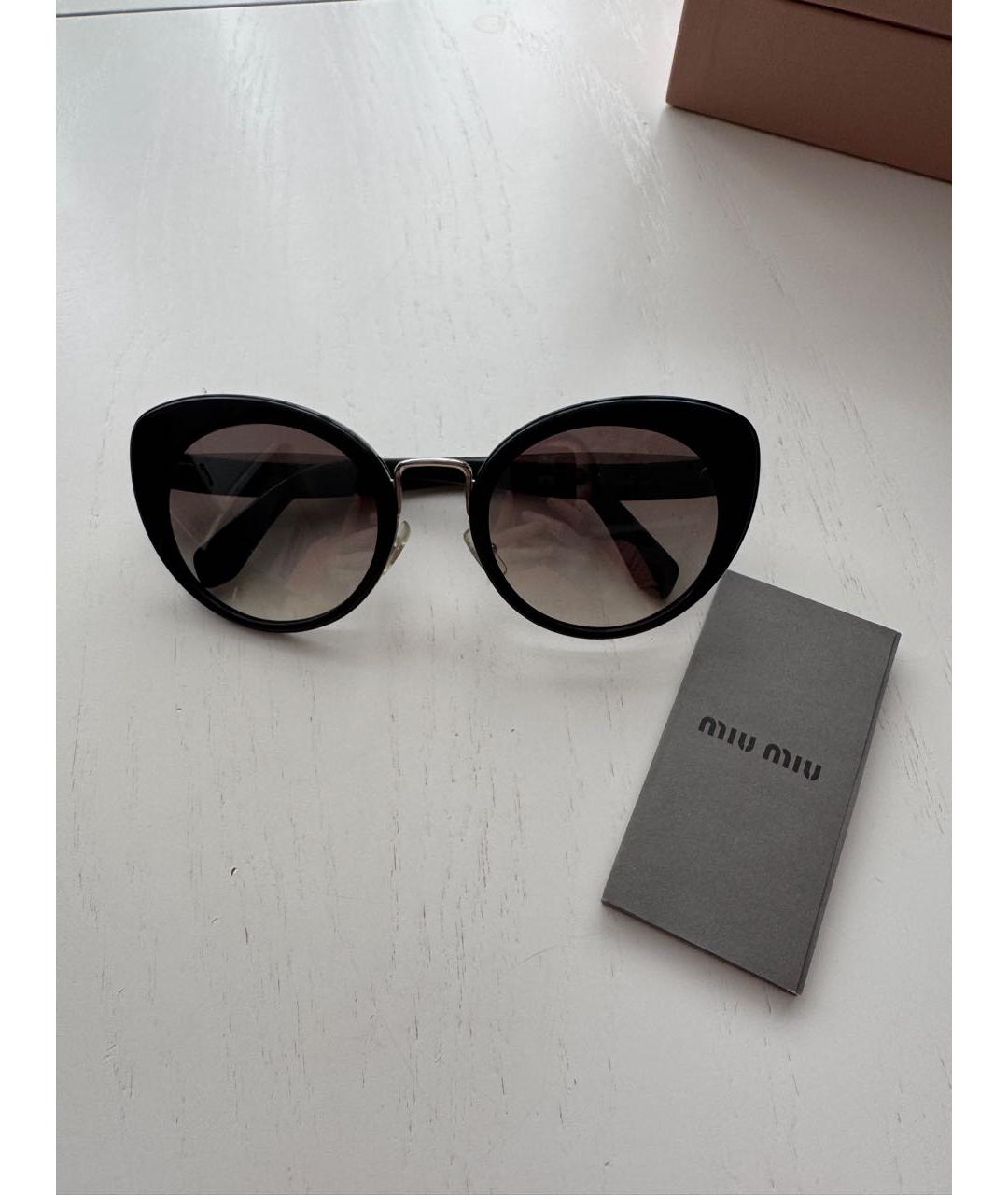 MIU MIU Черные пластиковые солнцезащитные очки, фото 5