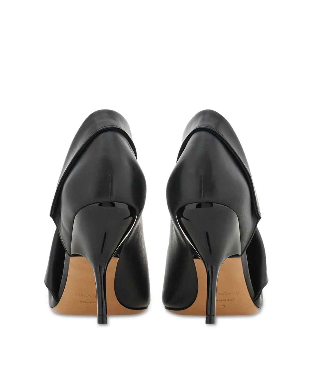 FERRAGAMO Черные кожаные туфли, фото 4