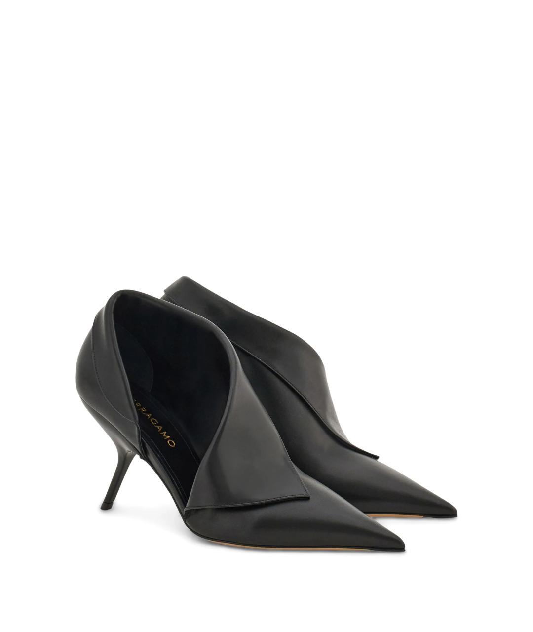 FERRAGAMO Черные кожаные туфли, фото 2