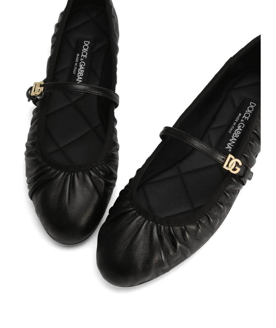 DOLCE&GABBANA Черные синтетические балетки, фото 4