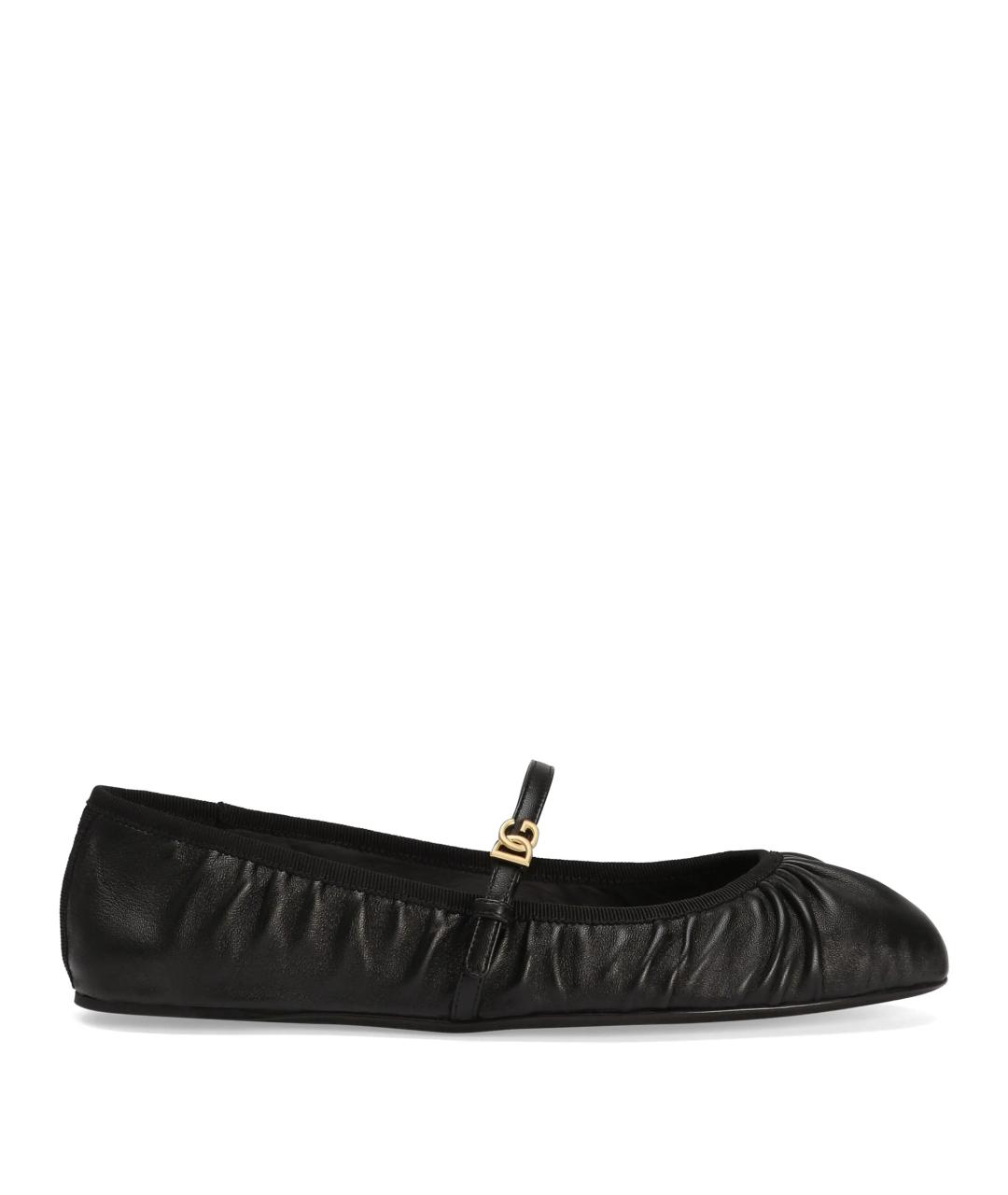 DOLCE&GABBANA Черные синтетические балетки, фото 1