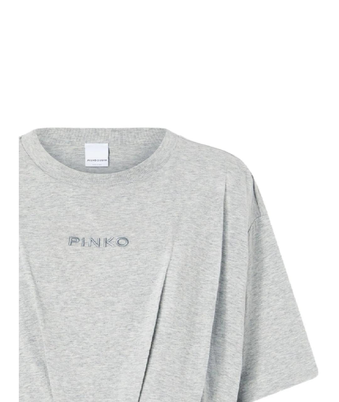 PINKO Серая хлопковая футболка, фото 2